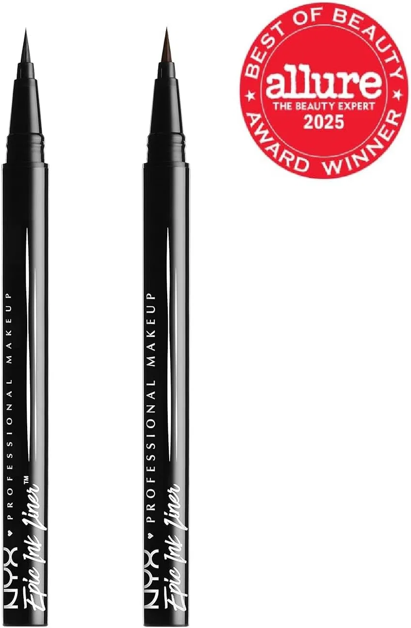 Подводка для глаз Epic Ink Liner водостойкая, Nyx Professional Makeup, 2 шт, черный — фото 2