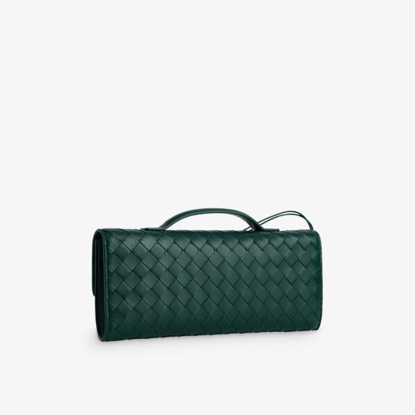 Кожаная сумка-клатч Andiamo Bottega Veneta, зеленый — фото 3