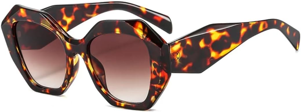 

Ретро-солнцезащитные очки большого размера неправильной формы для женщин, модные очки-гелевые очки, солнцезащитные очки с градиентной защитой от УФ-излучения для мужчин UUPTTPL, Leopard Tea Gradient