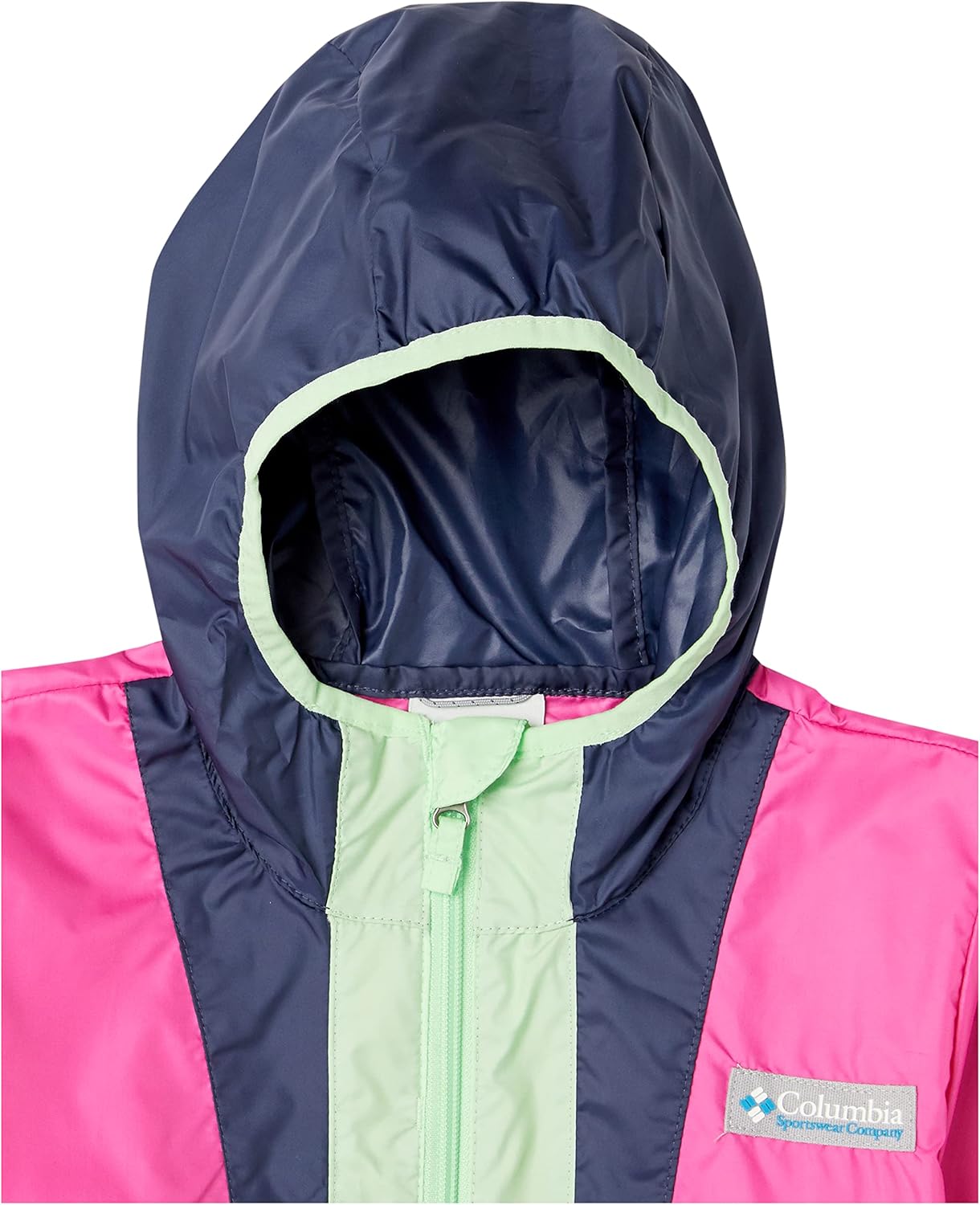 Columbia Boys' Back Bowl Hooded Windbreaker, Pink Ice/Nocturnal/Key West — фото 3