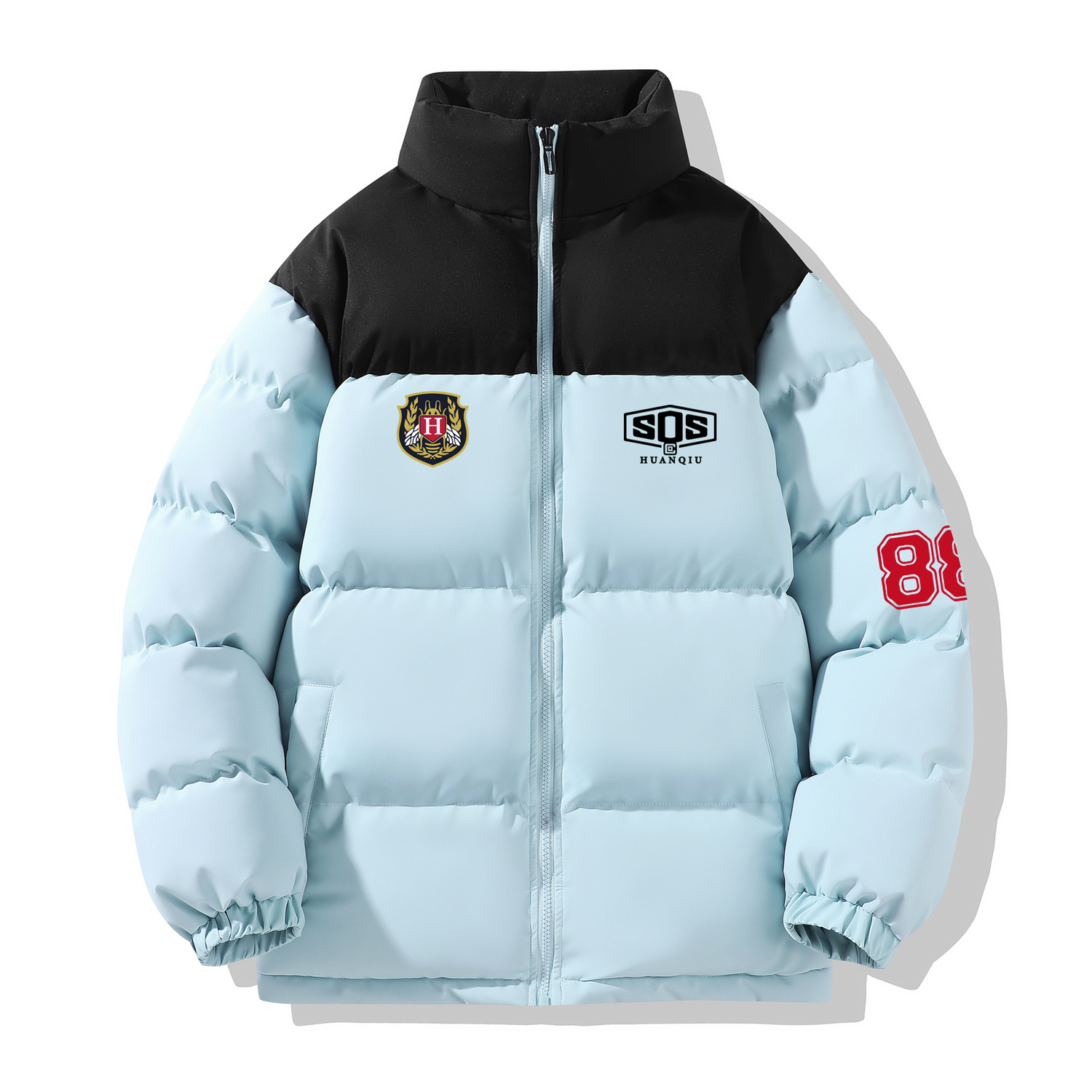 

Пуховик Unisex Stand Collar Thickened Padded Puffer HUANQIU, светло-синий