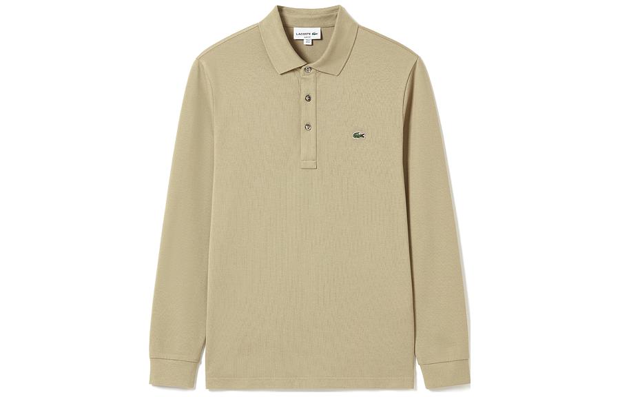 Мужские рубашки поло с воротником-поло, умеренно прямой крой Lacoste, cb8/camel — фото 4