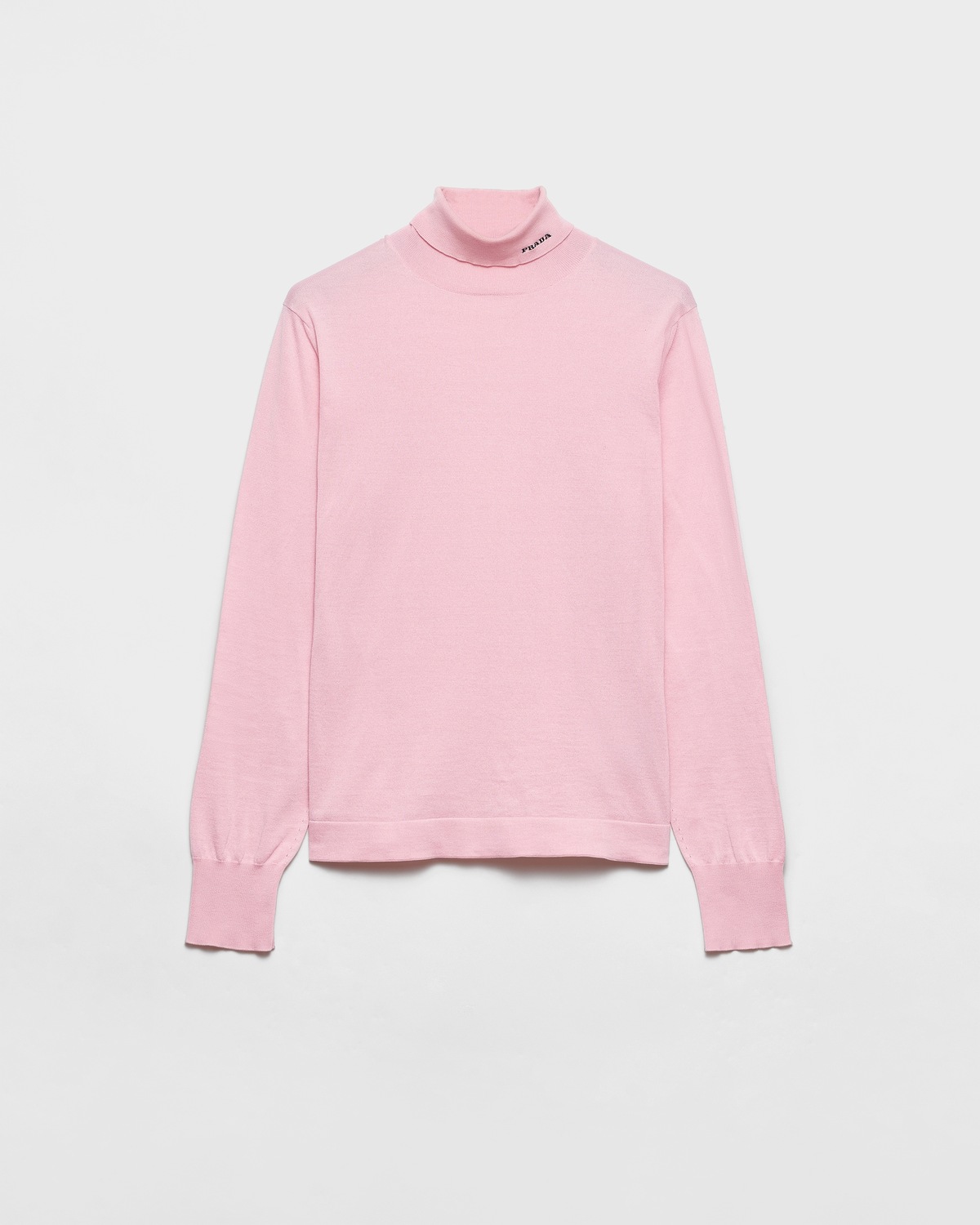 

Хлопковый свитер с воротником-стойкой Prada, розовый