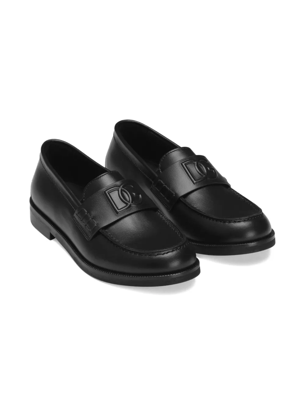 

Кожаные мокасины с логотипом Dolce & Gabbana Kids, черный