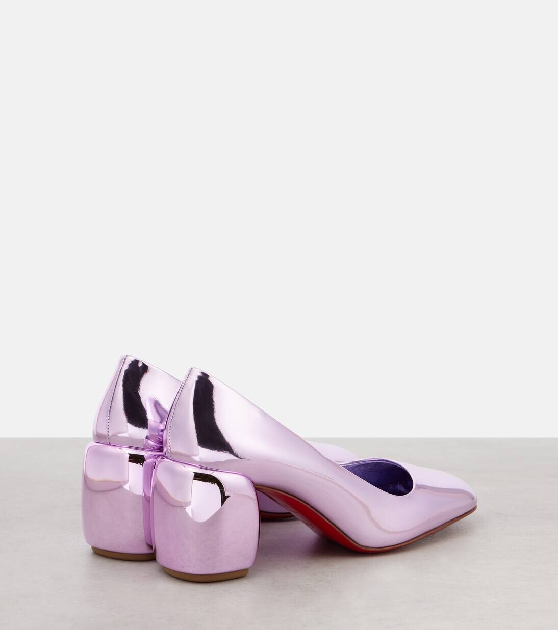Туфли Minny 70 из металлизированной кожи Christian Louboutin, цвет parme — фото 3