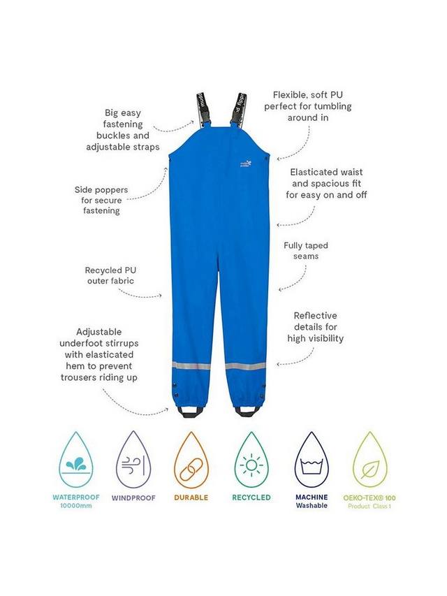 Непромокаемые детские комбинезоны для дождливой погоды Muddy Puddles, Blue — фото 3