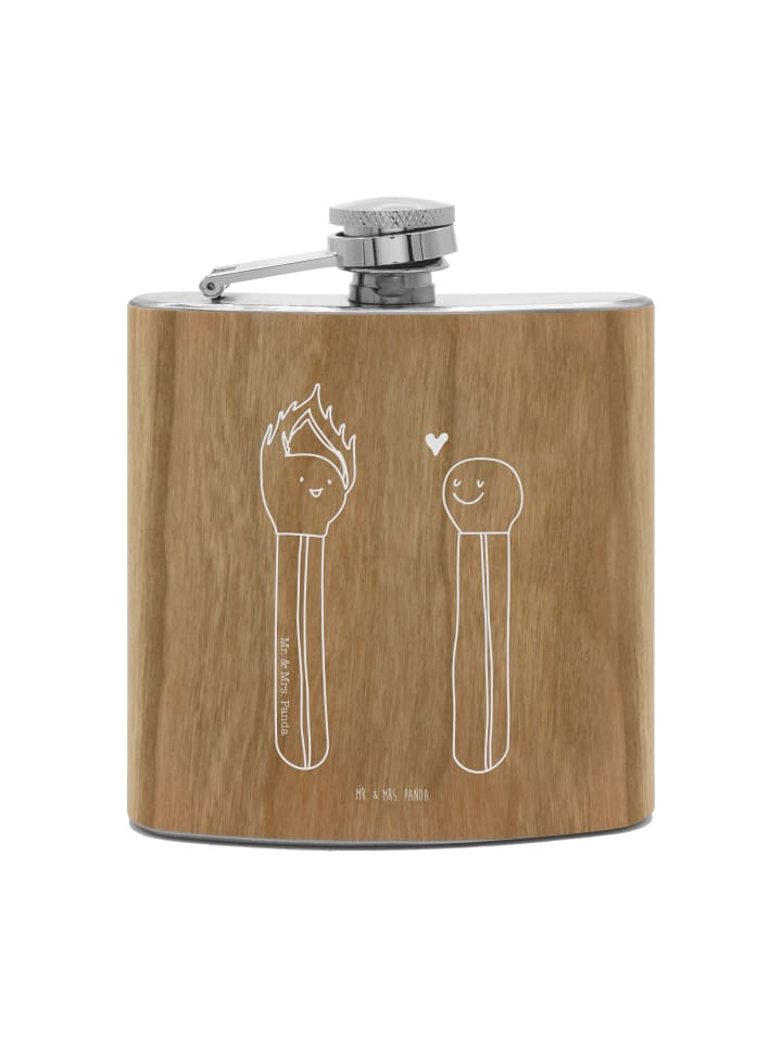 

Mr. & Mrs. Panda Фляга Flachmann Seekuh Chillen mit Spruch in Braun