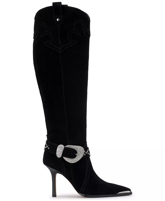 Женские ковбойские сапоги Kenzin Tall Western с пряжкой Jessica Simpson, черный — фото 2