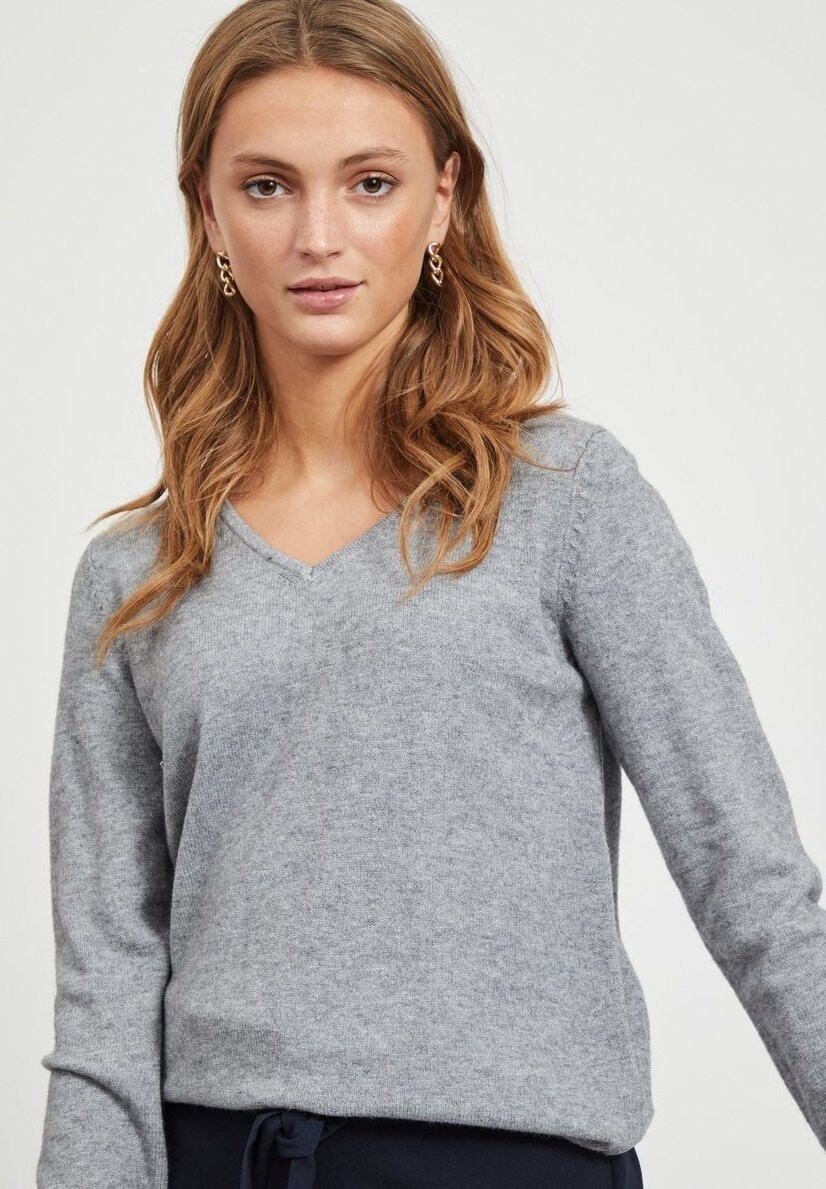 

Вязаный свитер VIRIL V-NECK VILA, пестрый серый