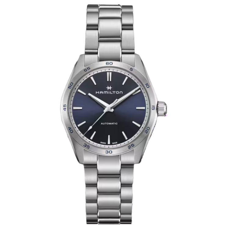 

Hamilton Часы Jazz Series с автоматическим механизмом, водонепроницаемость 100 м, унисекс, синий циферблат, 38 мм