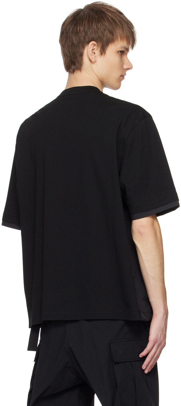 

Черная футболка со вставками Sacai, цвет Black