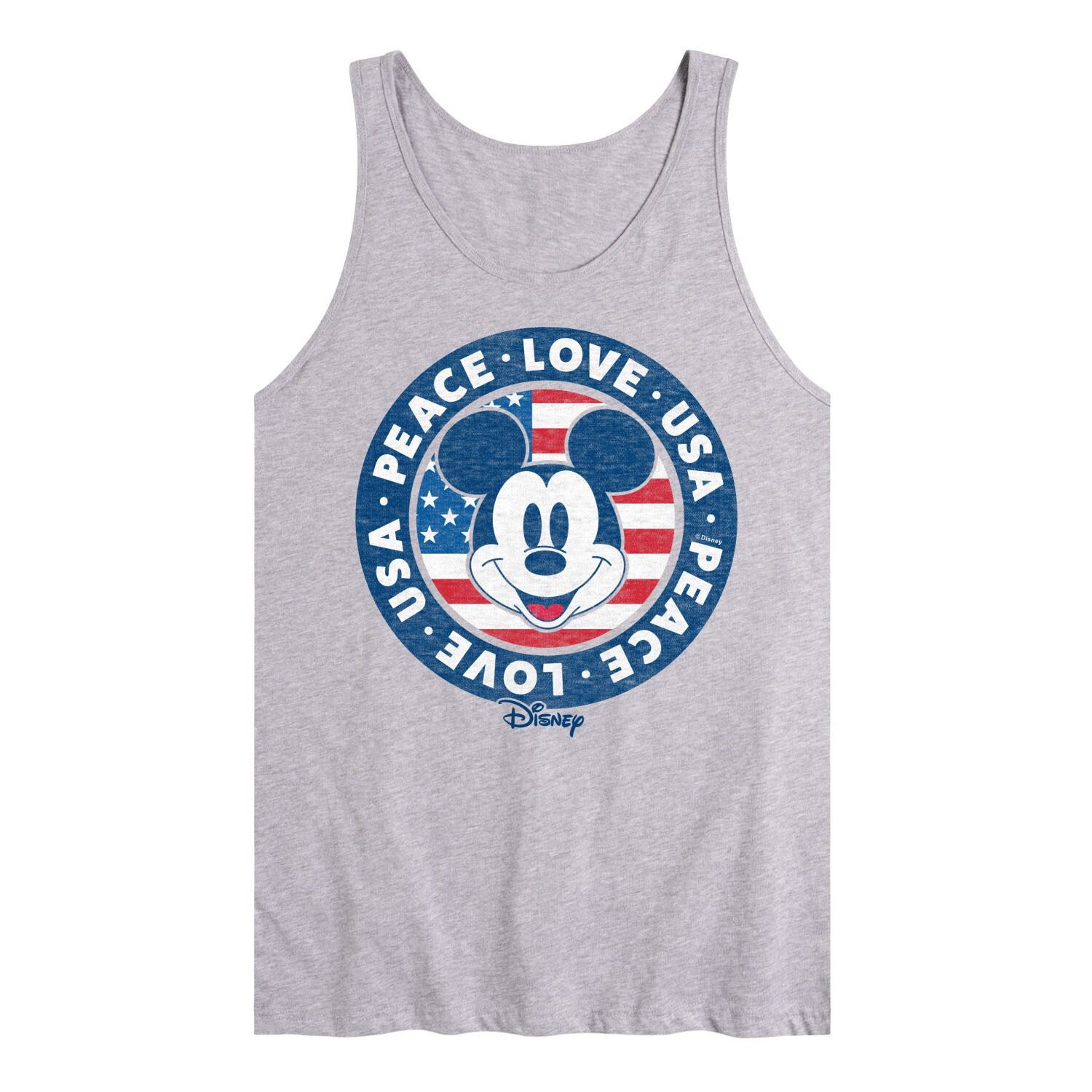 

Мужская майка Disney's Mickey Mouse Peace Love USA Licensed Character
