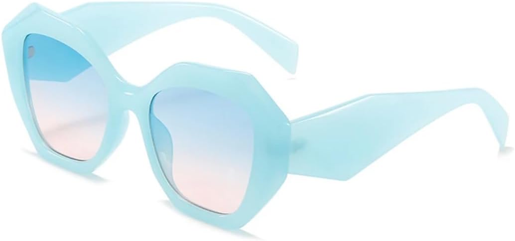 

Ретро-солнцезащитные очки большого размера неправильной формы для женщин, модные очки-гелевые очки, солнцезащитные очки с градиентной защитой от УФ-излучения для мужчин UUPTTPL, Blue Blue Pink