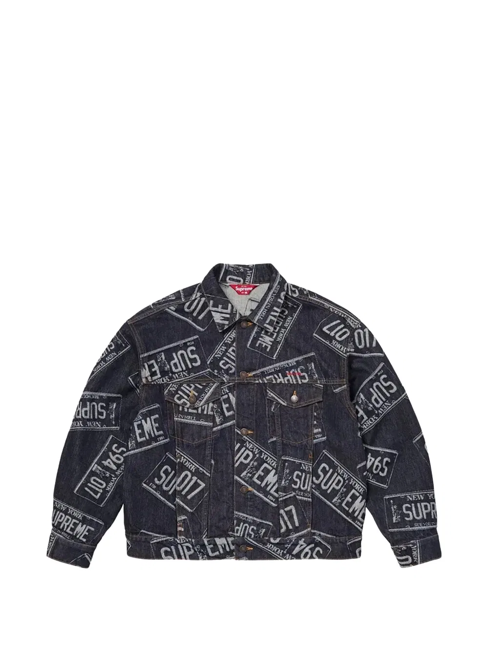 Джинсовая куртка с номерным знаком Supreme, синий
