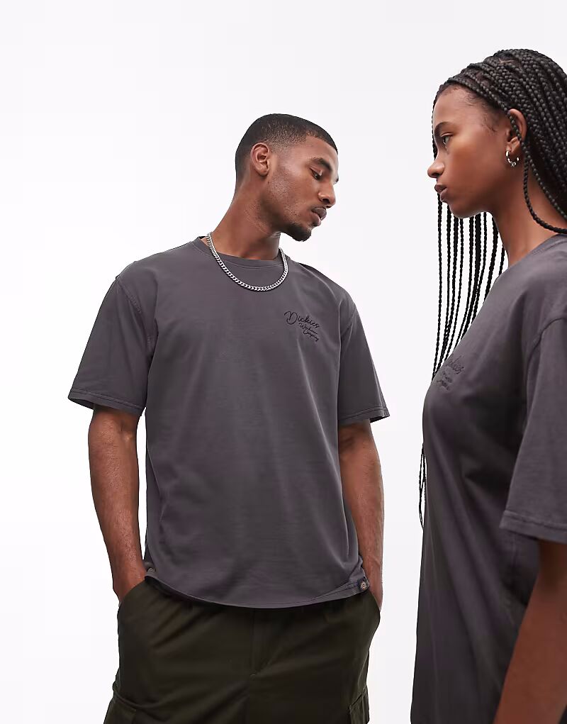 

Футболка Dickies Western с маленьким логотипом в тональную веревку черного цвета
