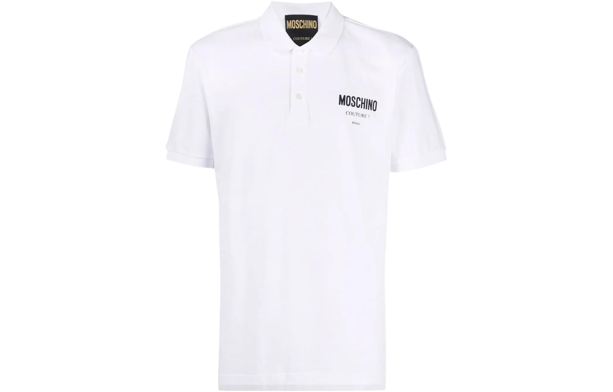 

Футболка поло с логотипом MOSCHINO, белая