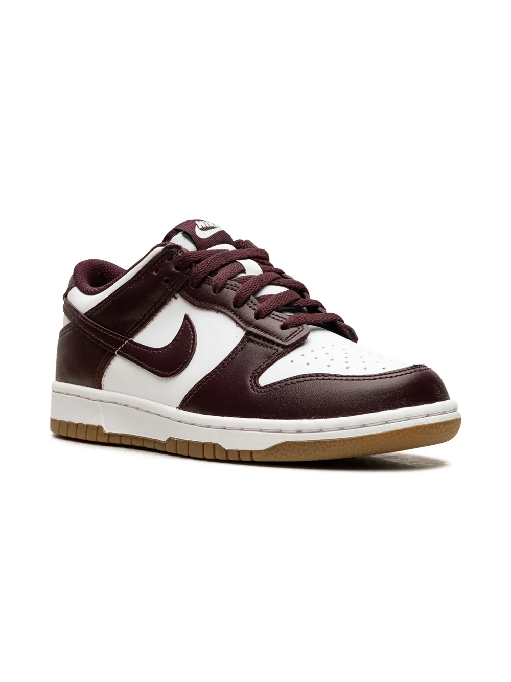 Кроссовки Dunk Low White/Gum Light Brown/Burgundy Crush Nike Kids, красный — фото 2