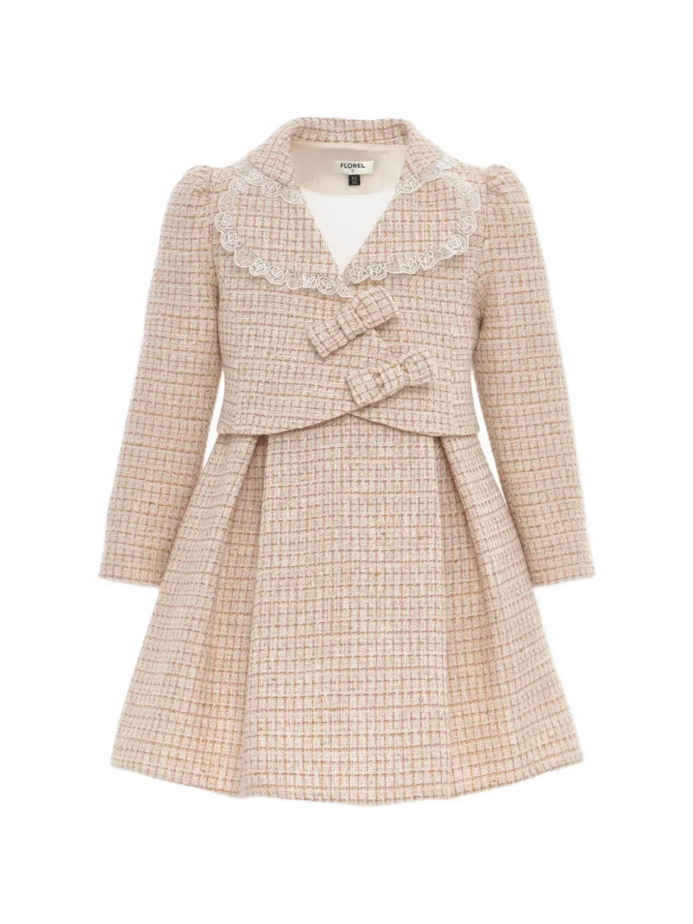 Комплект из пиджака и юбки из букле Dress & Fleur, нейтральный