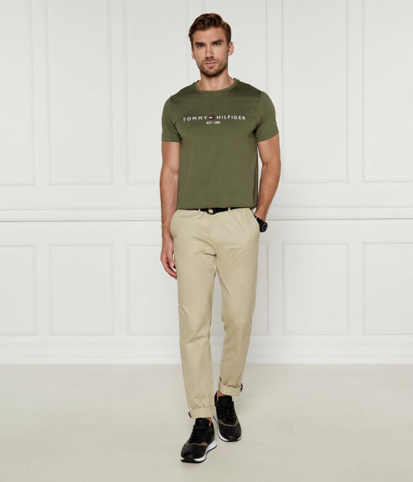 Футболка мужская Tommy Hilfiger хлопковая с логотипом, зеленый — фото 2
