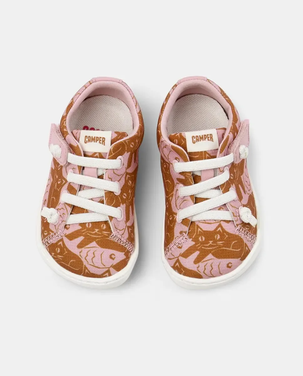 Детские спортивные кроссовки Peu Cami на шнуровке Camper, Rosa/Chocolate — фото 4