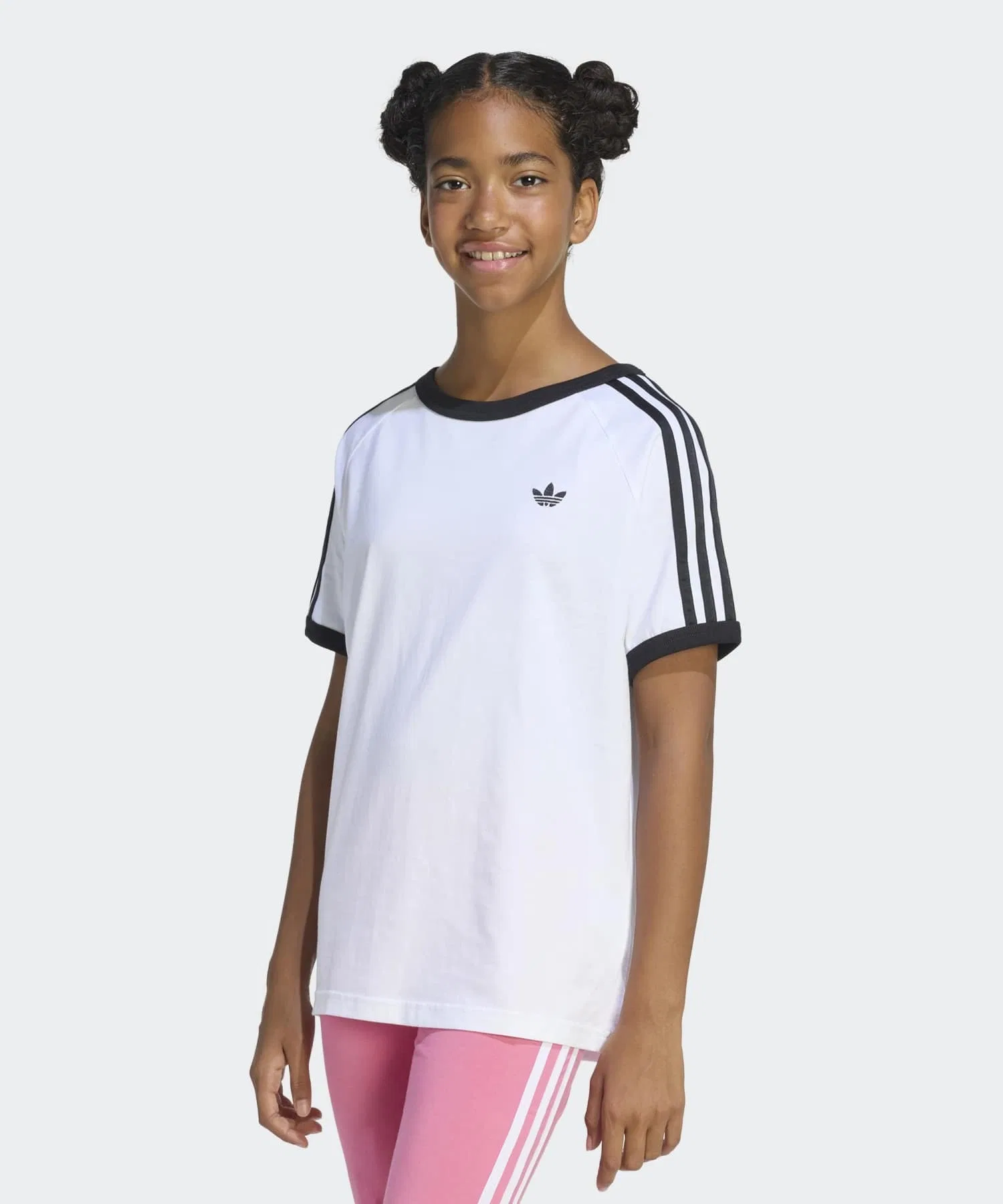 Детская футболка Adidas Originals 3 STRIPES с вышивкой, чёрная — фото 3