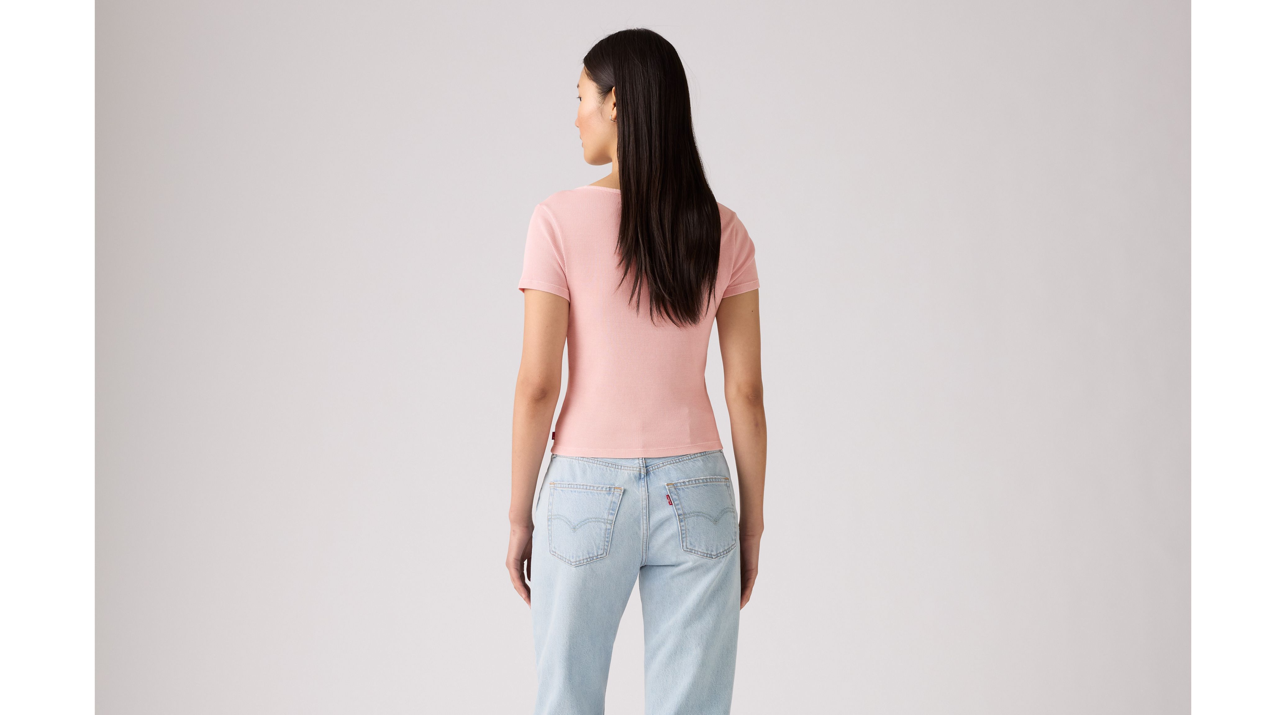 Футболка Essential с квадратным вырезом Levi's, Peachskin - Pink — фото 3