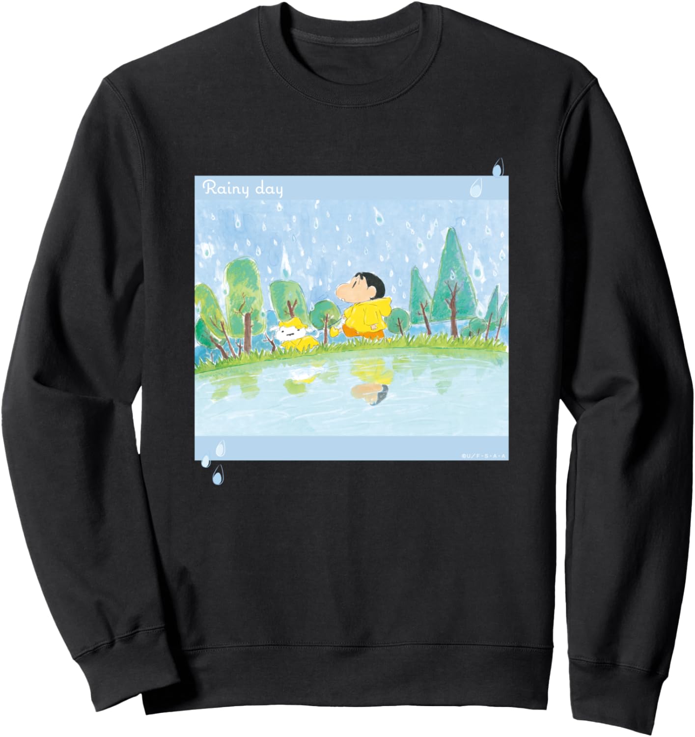 

Толстовка Crayon Shin-chan Rainy Day Walking Crayon Shinchan, черный