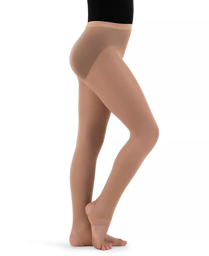 Детские ультраплотные леггинсы со стременами Ultra Hold Stirrup Tight Capezio, коричневый/бежевый — фото 2