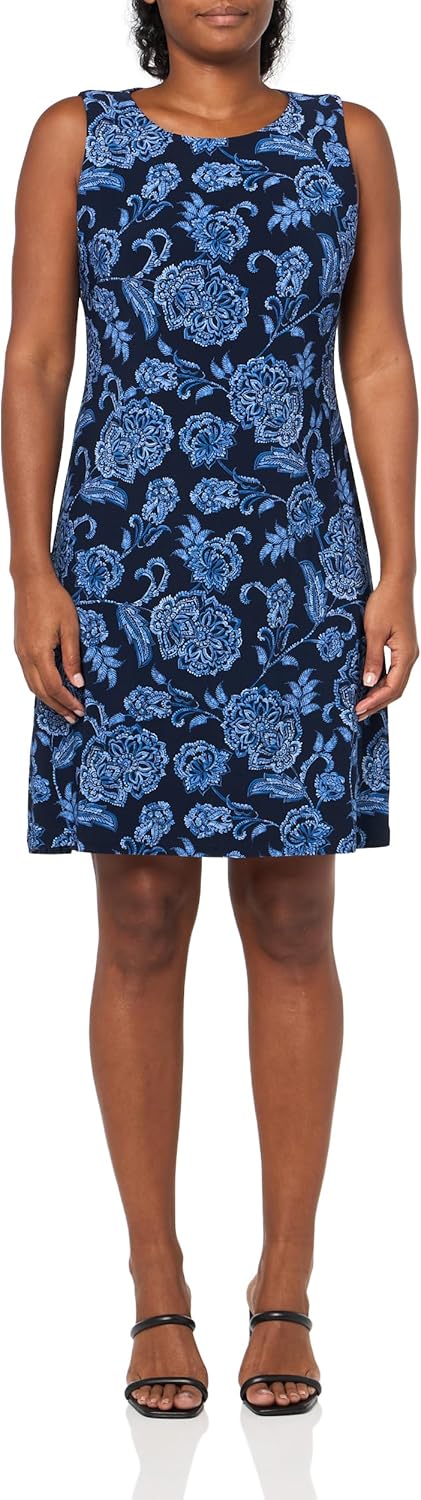 

Женское платье-трапеция Tommy Hilfiger из шифона с рукавами, Sky Captain/Blue