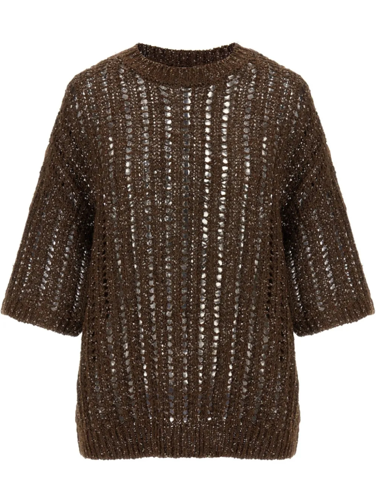 

Футболка Brunello Cucinelli Rustic Dazzling Net, коричневый
