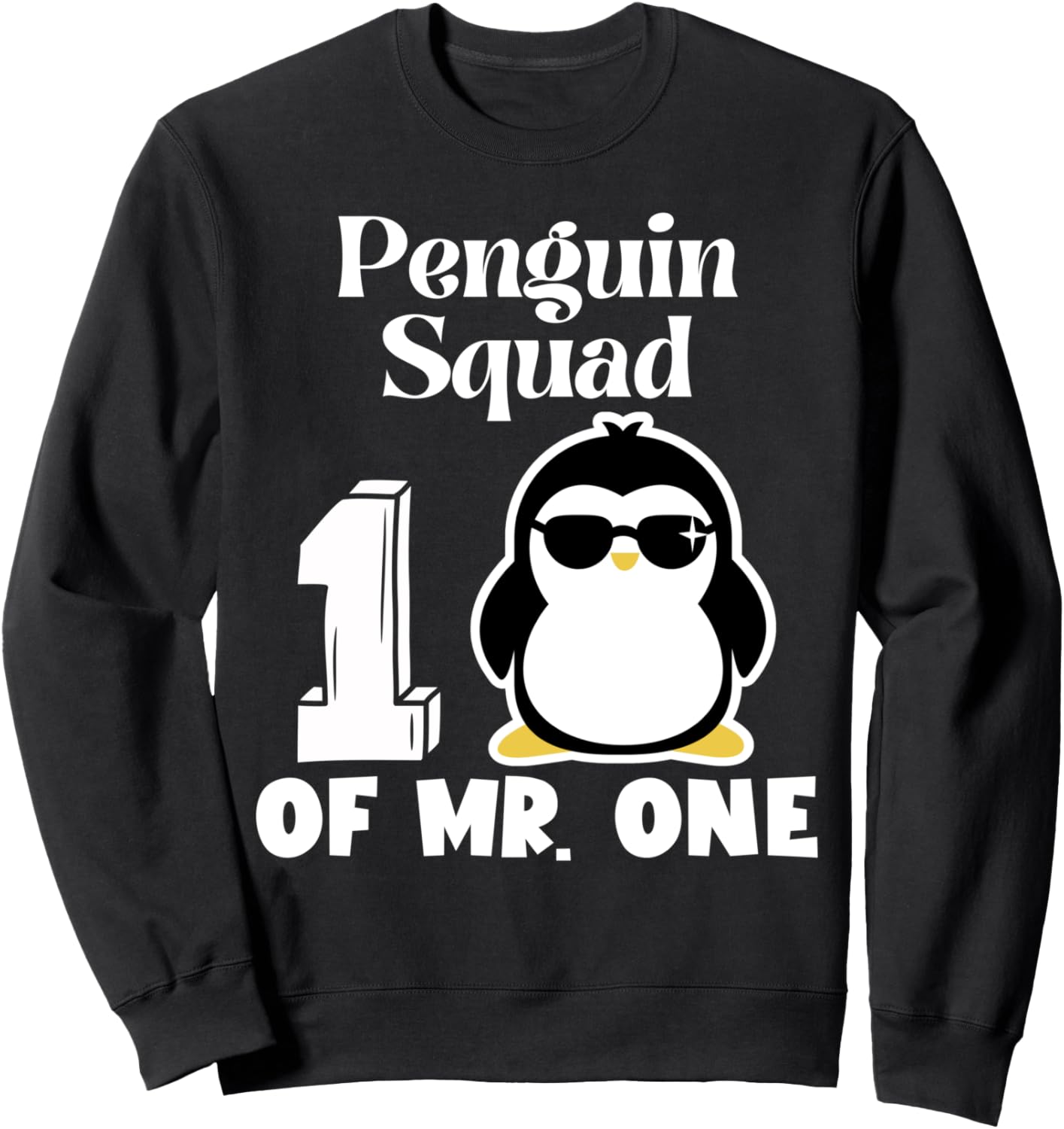 

Толстовка с надписью «Penguin Squad One and Chillin' Penguin 1st Birthday Party» (Отряд пингвинов Один и Отдыхающий Пингвин) для вечеринки в честь первого дня рождения Family Look Penguin Theme Apparel Decoration Gifts, черный