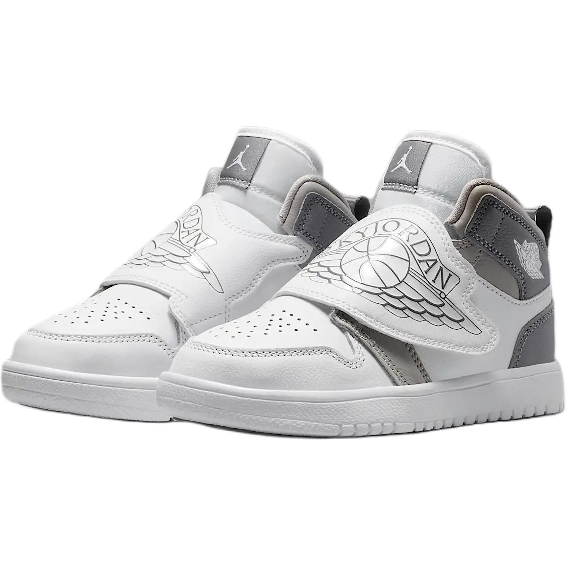 Jordan Серые белые детские скейтбординговые кроссовки Sky 1 Slip Resistant Abrasion Resistant High top — фото 4