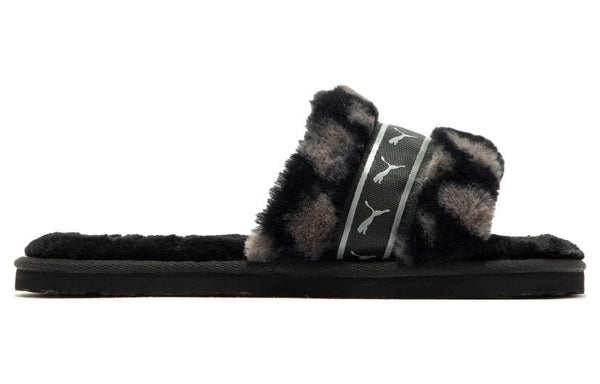 Тапочки fluff remix animal bx 'black grey' Puma, черный — фото 2
