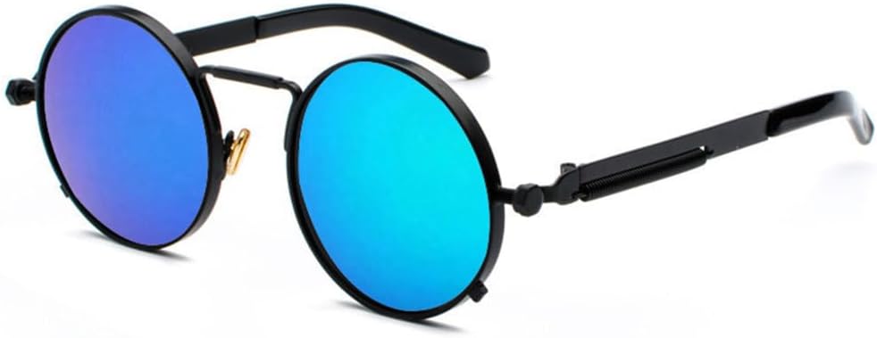 

Классические солнцезащитные очки MUTYNE в толстой круглой оправе в стиле стимпанк, 9 цветов, ретро-металлические пружины, светоотражающие линзы, панк-очки, Green Mirror