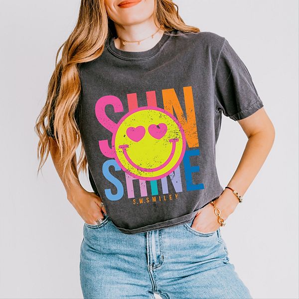 

SWSmiley sunshine neon - женский бокси кроп топ с принтом Simply Sage Market, Pepper