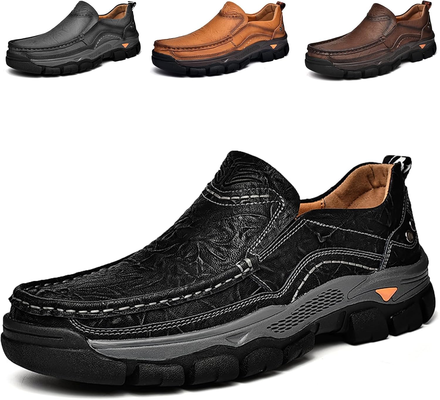 

Мужские кожаные слипоны Crepuscute, летние удобные прогулочные туфли, модные деловые и туфли, черный