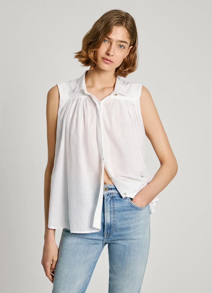 

Блузка-топ Pepe Jeans "MINA", хлопок, белый