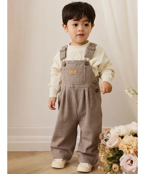 Комбинезон Mini Pinstripe Cassava / Iroko, хлопок, коричневый — фото 3