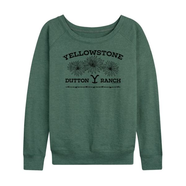

Женская футболка с длинным рукавом Yellowstone Wildflowers из френч-терри Licensed Character, зеленый