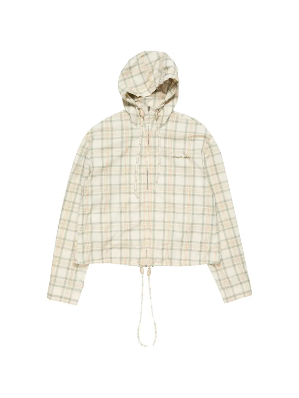 Куртка в клетку с капюшоном Acne Studios, нейтральный