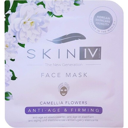 

Корейская антивозрастная и укрепляющая тканевая маска для лица Skin IV с цветками камелии 25 мл