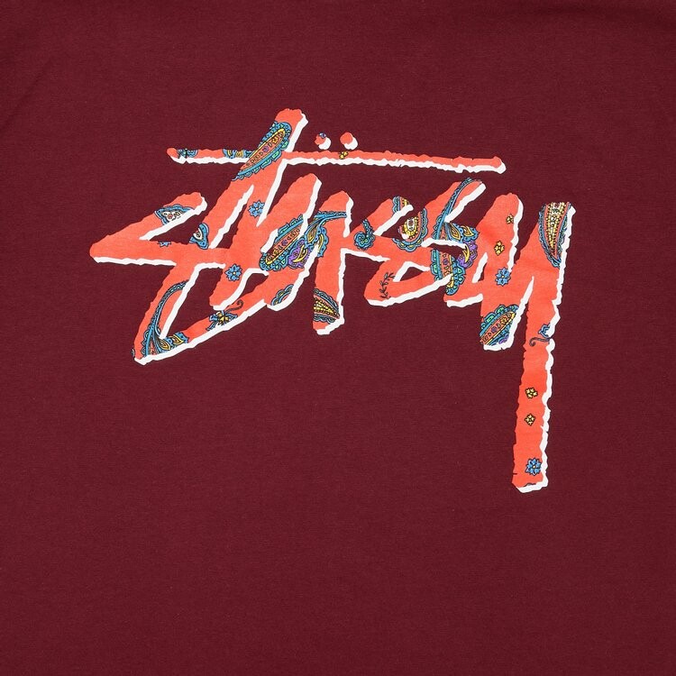 Футболка Stussy Paisley Stock 'Wine', красный — фото 3
