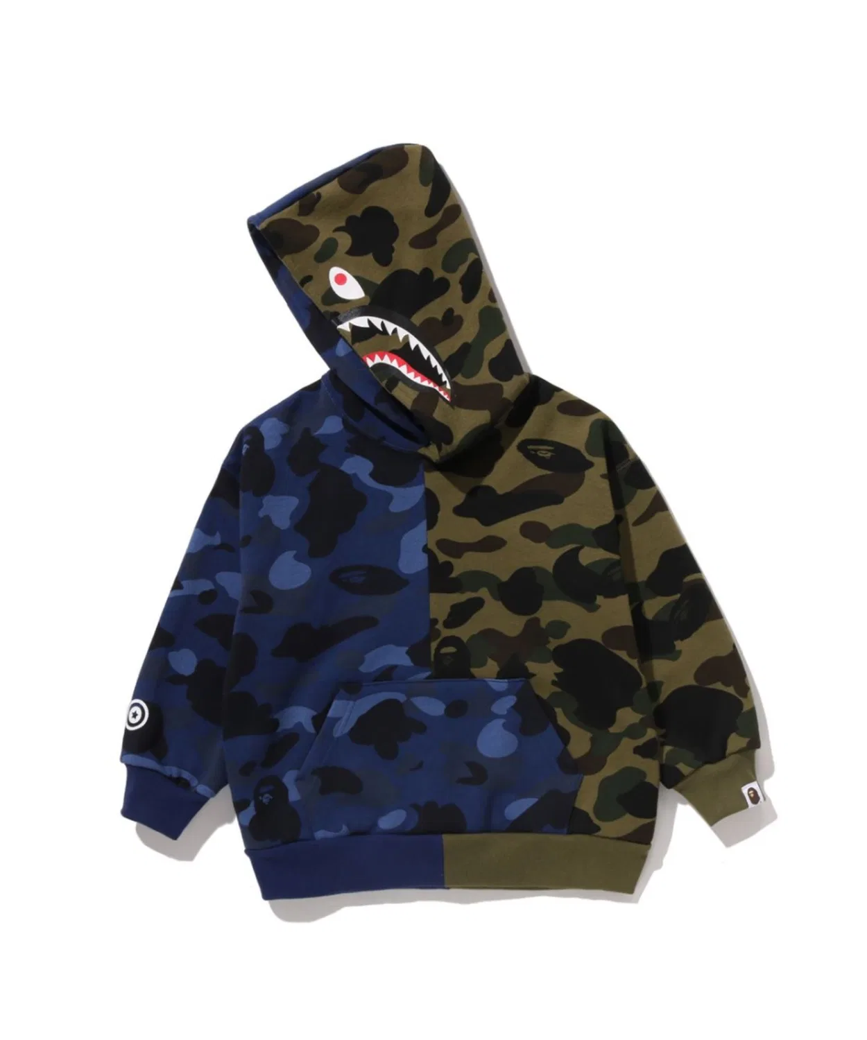Худи оверсайз с камуфляжем BAPE SPLIT CAMO SHARK — фото 4