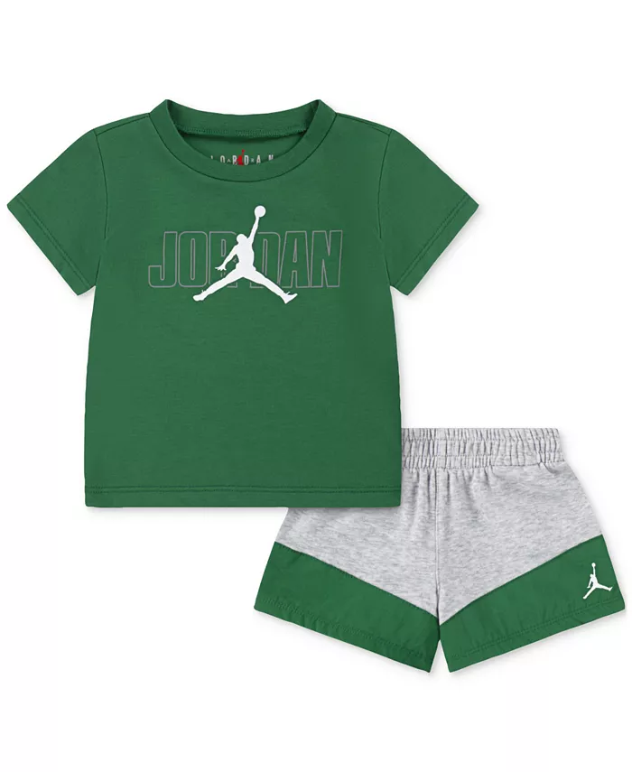 

Детский комплект из футболки и шорт Baby Stacked Mixed, 2 предмета Jordan, серый