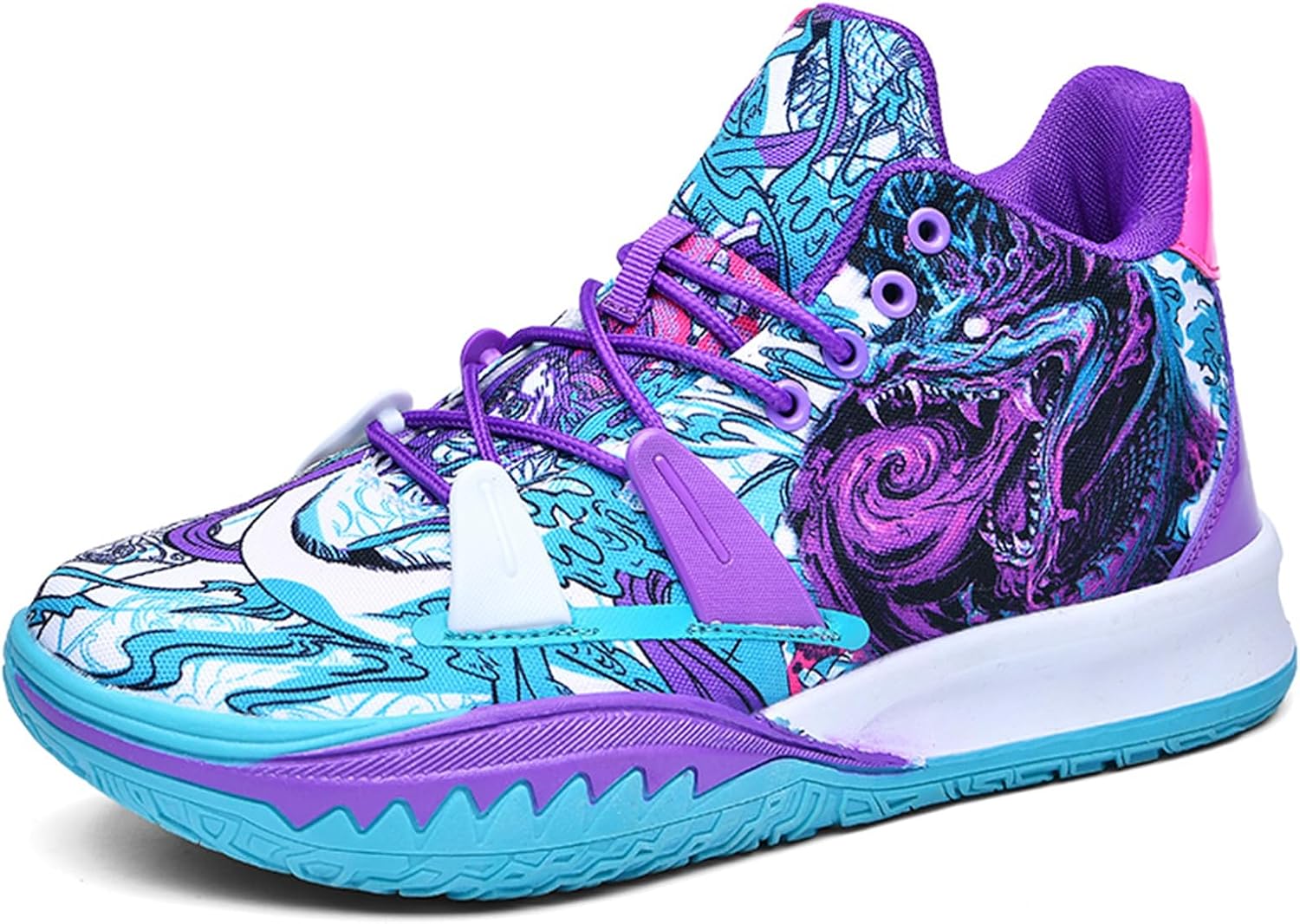 

Мужские стильные баскетбольные кроссовки с высоким верхом, сетчатые, с шнуровкой, мягкой амортизирующей подошвой и нескользящим носком, подходят для улицы, кампуса, баскетбола, бега и фитнеса Negyanme, фиолетовый