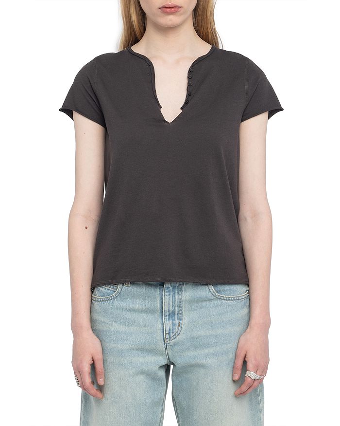 

Футболка с пайетками Henley Zadig & Voltaire, коричневый