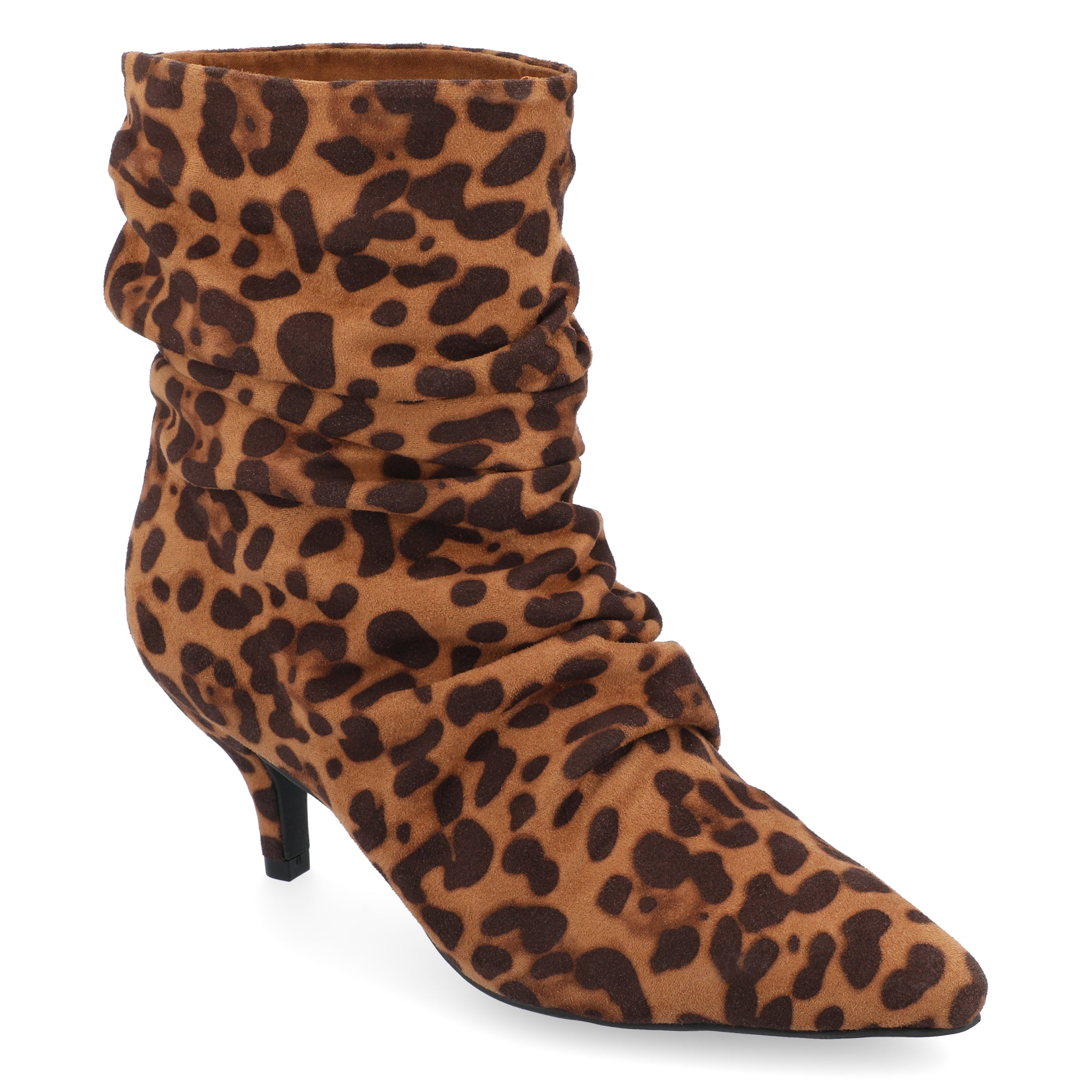 Женские ботильоны Jo Tru Comfort Foam на каблуке-рюмочке из коллекции Journee, цвет leopard