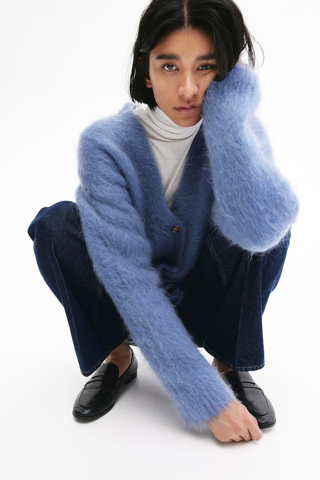 

Кардиган из смеси мохера H&M, синий