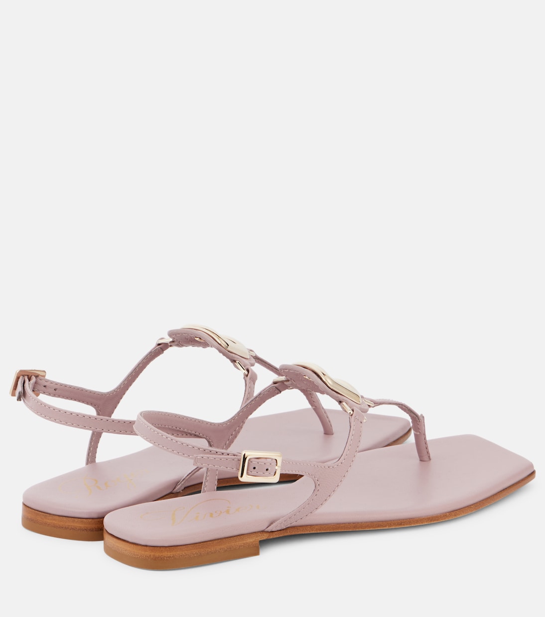Вьетнамки Viv' By The Sea из кожи Roger Vivier, Dusty Rose — фото 2