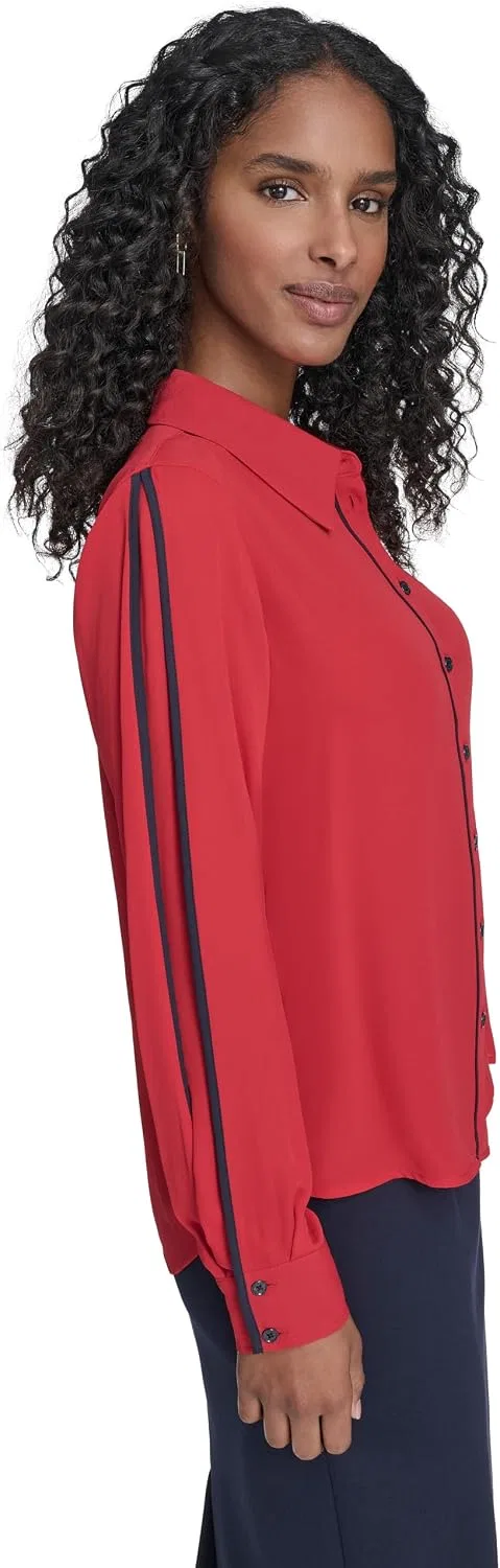 Блуза с длинным рукавом, Tommy Hilfiger, красный — фото 3